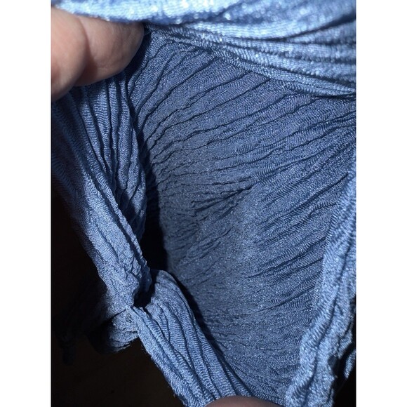 JUMPSUIT ROMPER one piece blue size small crinkle material wide leg flowy - Picture 12 of 15